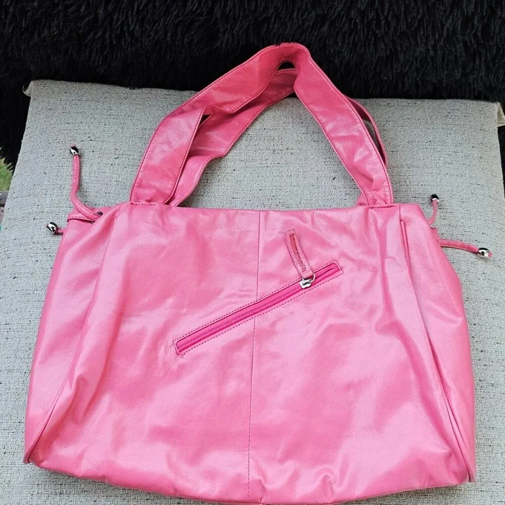 Women Fashion Shoulder Bag Purse Pink Faux Vegan Leather Bag Handbag - Picture 9 of 13
